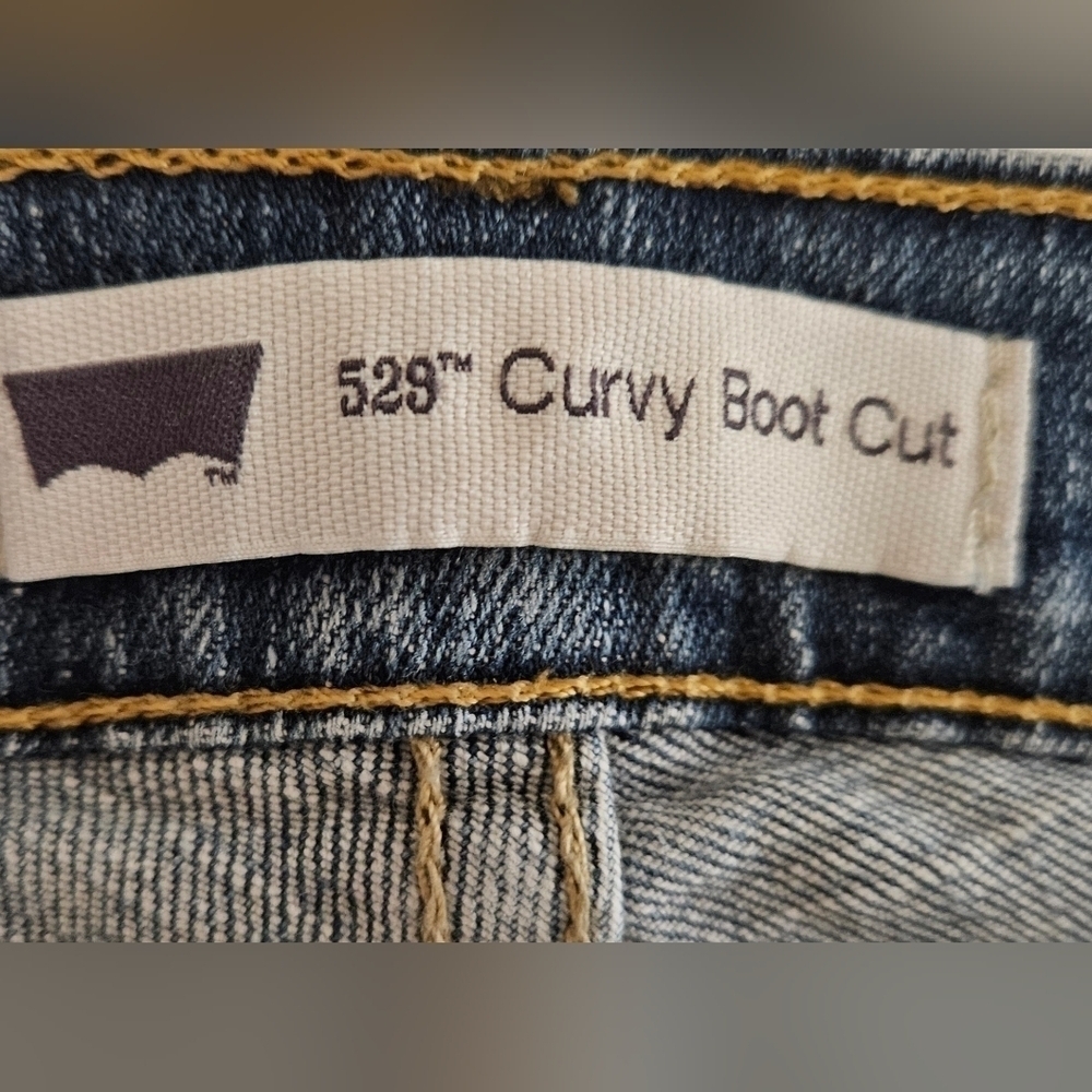 LEVI'S CURVY BOOT CUT JEANS SZ 33/16 S BLUE - Picture 8 of 10